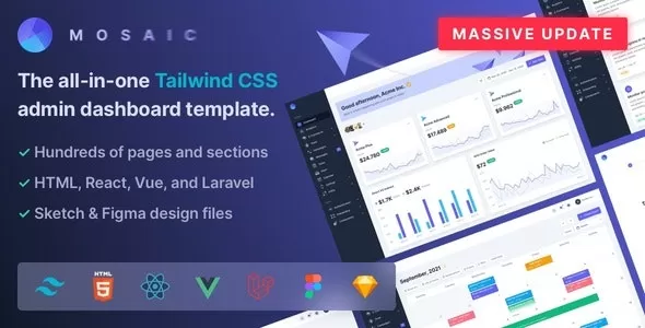 Mosaic v4.3.1 - Tailwind CSS Admin Dashboard Template