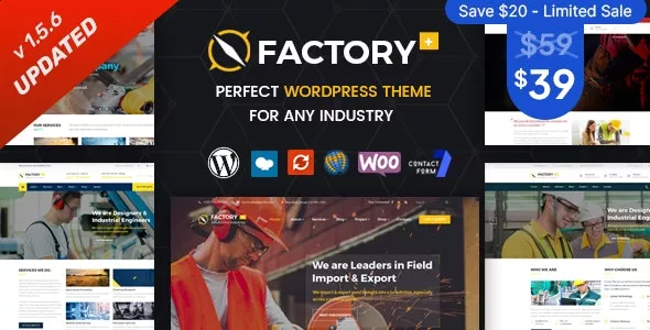 Factory Plus v1.5.8 - Industry and Construction WordPress Theme