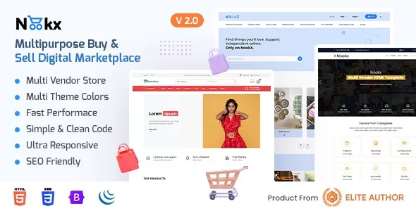 Nookx v2.4.3 - Multipurpose Ecommerce and Buy & Sell - Digital Marketplace HTML Template with Admin Panel