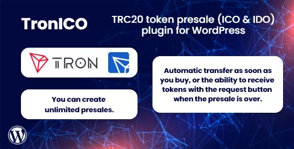 TronICO - TRC20 Token Presale (ICO & IDO) Plugin for WordPress