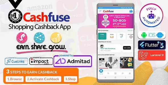 Cashfuse v2.0 - Affiliate Marketing, Price Comparison, Coupons and Cashback App