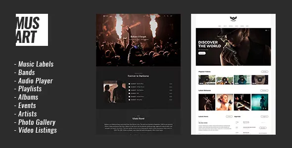 Musart v1.1.4 - Music Label and Artists WordPress Theme