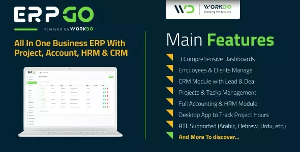 ERPGo v3.3 - All In One Business ERP With Project, Account, HRM, CRM & POS
