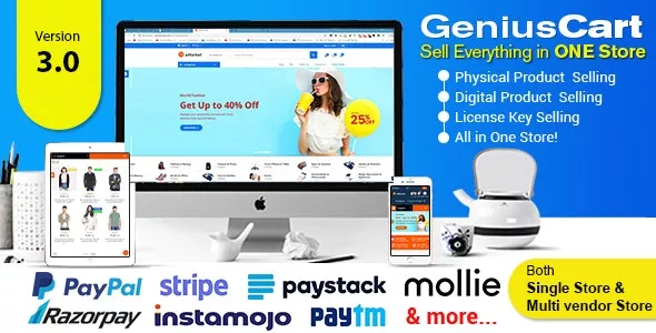 GeniusCart v2.1 - Single or Multivendor Ecommerce System with Physical and Digital Product Marketplace