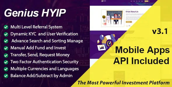 Genius HYIP v3.1 - All in One Investment Platform