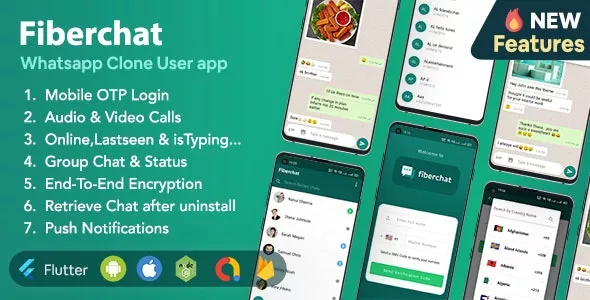Fiberchat v1.0.54 - Whatsapp Clone Full Chat & Call App, Android & iOS Flutter Chat App