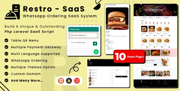 Restro - SaaS WhatsApp Online Ordering System / Multiple Restaurants