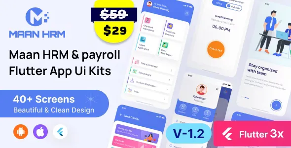 Maan HRM Flutter App UI Kit (Android & iOS) v1.2