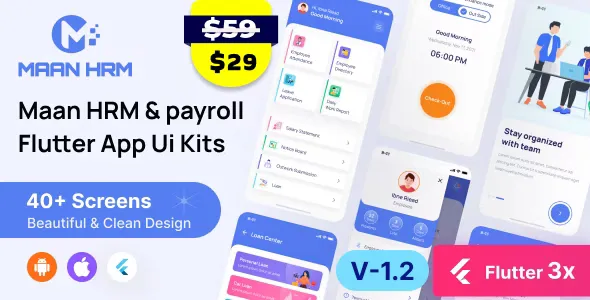 Maan HRM Flutter App UI Kit (Android & iOS) v1.3