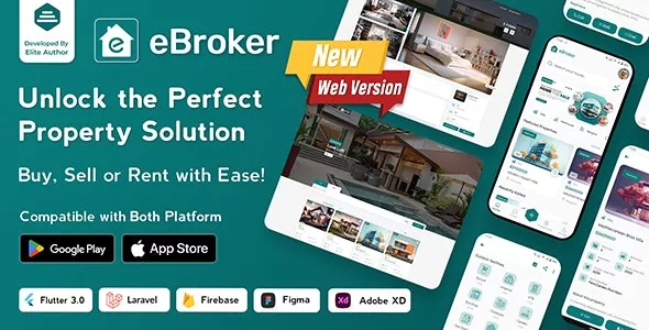 eBroker v1.1.1 - Real Estate Property Buy-Rent-Sell Flutter App with Laravel Admin Panel