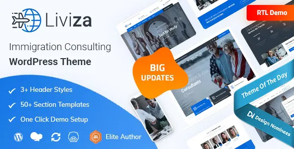 Liviza v3.3 - Immigration Consulting WordPress Theme