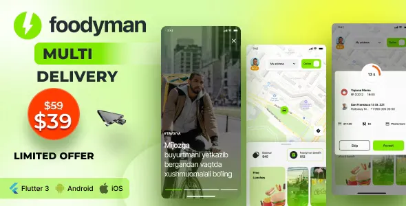 Foodyman Delivery App (iOS & Android) v2024-10