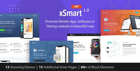 xSmart v1.2.9.4 - App Landing Page WordPress Theme in Tech Presentation, Promo Marketing & Advertising Agency