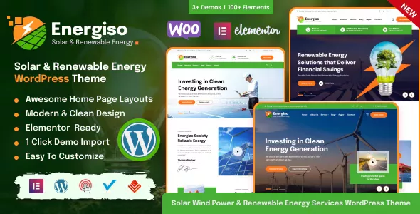 Energiso v1.3.1 - Solar Technology & Renewable Energy WordPress Theme