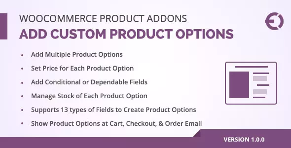 WooCommerce Custom Product Addons, Custom Product Options v3.1.8