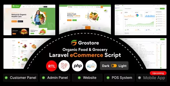 GroStore v2.7.0 - Food & Grocery Laravel eCommerce with Admin Dashboard