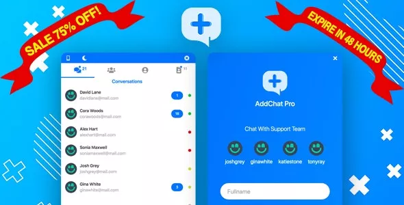 AddChat Codeigniter Pro - Live Chat Widget + Multi-User Chat + Customer Support