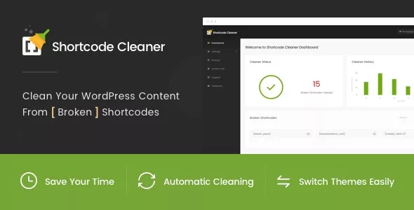 Shortcode Cleaner v1.1.6 - Clean WordPress Content from Broken Shortcodes