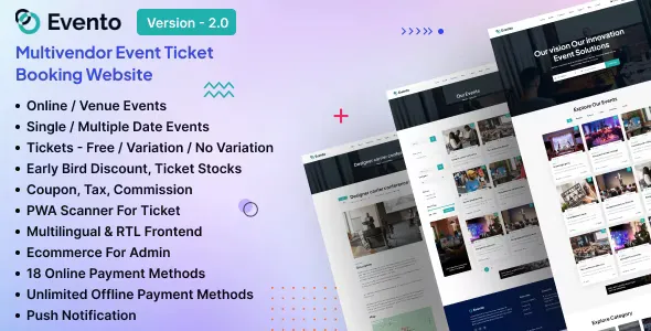 Evento v1.2 - Multivendor Event Ticket Booking Website