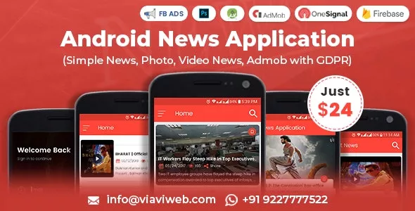 Android News Application (Simple News, Photo, Video News, Admob with GDPR) v1.5