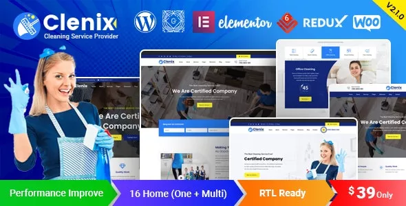 Clenix v3.0.2 - Cleaning Services WordPress Theme