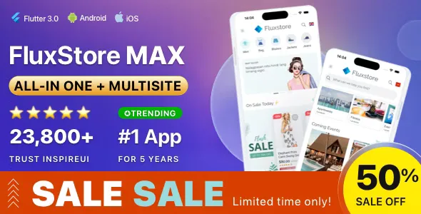FluxStore MAX v3.16.0 - The All-in-One and Multisite E-Commerce Flutter App for Businesses of All Sizes
