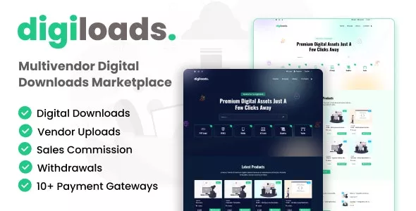 Digiloads v1.0.1 - Multivendor Digital Downloads Marketplace