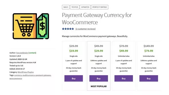 Payment Gateway Currency for WooCommerce Pro v1.4.0