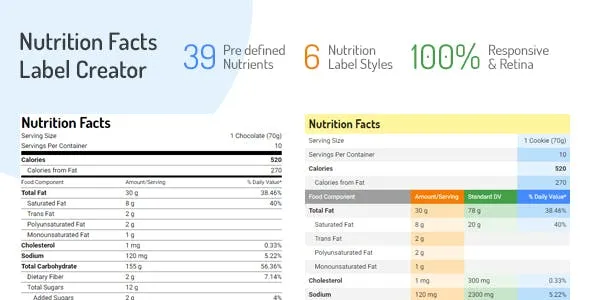Nutrition Facts Label Creator v1.5.0