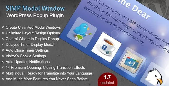 Simp Modal Window v1.7 - WordPress Plugin