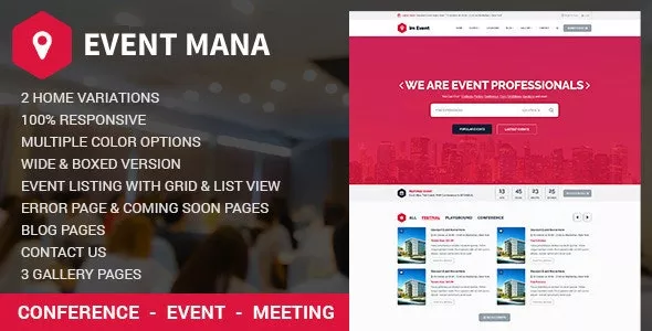 EventMana v1.9.4 - Event Management WordPress Theme
