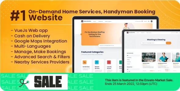 Customer Website For On-Demand Home Services, Business Listing, Handyman Booking v1.2.1