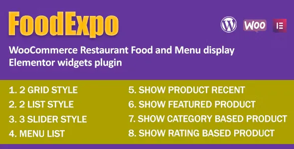 FoodExpo - WooCommerce Restaurant Food Menu Display Elementor Widgets Plugin