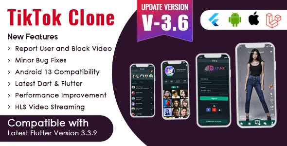 Flutter TikTok v3.4 - Triller Clone & Short Video Streaming Mobile App for Android & iOS