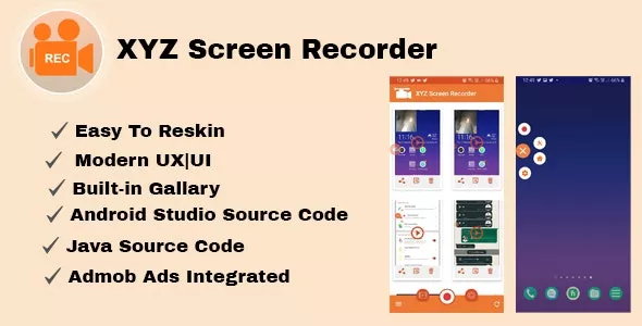 XYZ Screen Recorder - Native Android App - Admob Ads