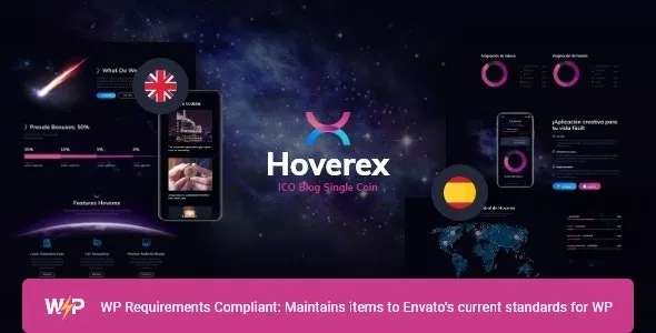 Hoverex v1.5.6 - Cryptocurrency, NFT & ICO WordPress Theme + Spanish