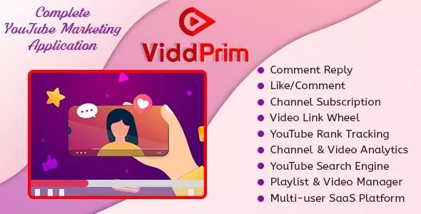 ViddPrim v1.2.1 - Complete YouTube Marketing Application (SaaS Platform)