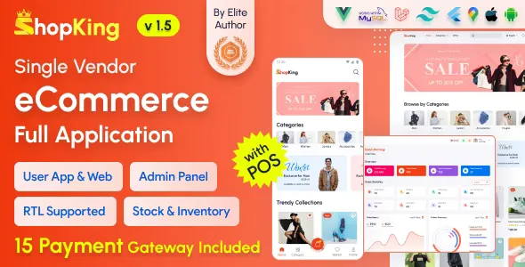 ShopKing v1.5 - eCommerce App with Laravel Website & Admin Panel with POS