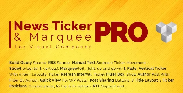 Pro News Ticker & Marquee v1.3.3 - WPBakery Page Builder Display Post, Custom Post, RSS & WooCommerce