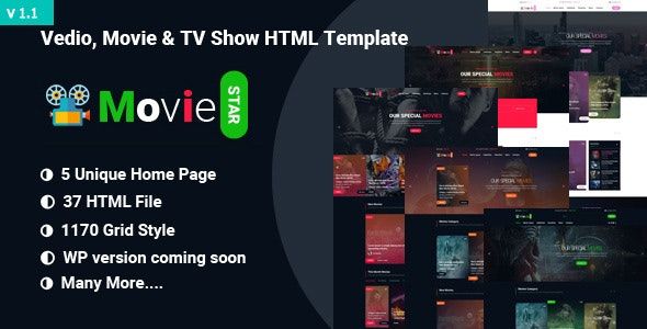 Movie Star v1.1 - Movie, Video & TV Show HTML Template