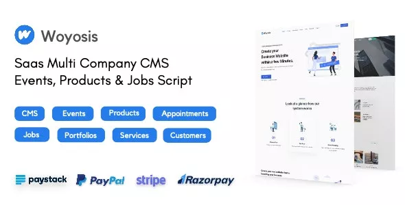 Woyosis - Saas Multi Company CMS - Events - Products & Jobs Script