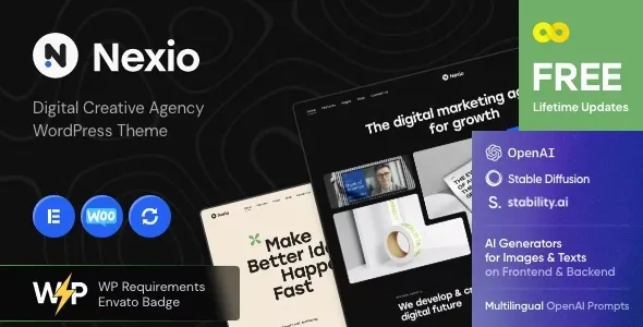 Nexio v1.1 - Digital Creative Agency WordPress Theme + AI