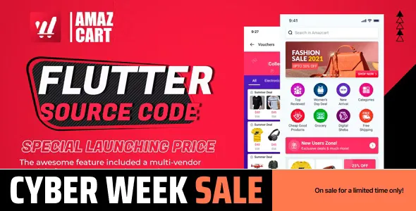 Flutter AmazCart v3.0 - Ecommerce Flutter Source code for Android and iOS