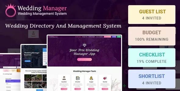 Wedding Manager - Manage Wedding Events and Vendor Listing Event Management WireFrame