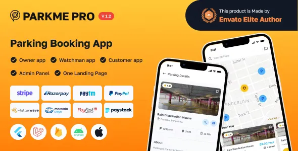 ParkMePRO v1.2 - Flutter Complete Car Parking App with Owner and WatchMan App
