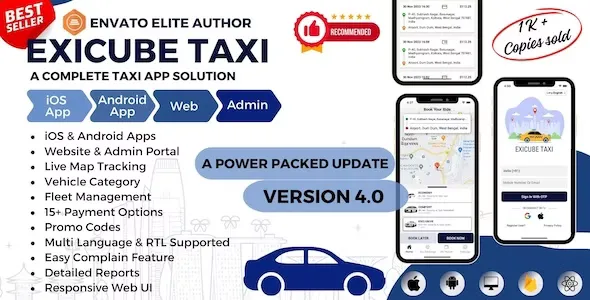 Exicube Taxi App v4.0.0