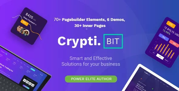 CryptiBIT v1.4 - Technology, Cryptocurrency, ICO/IEO Landing Page WordPress Theme