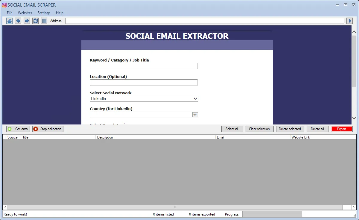 Social Email Extractor 6.0.1
