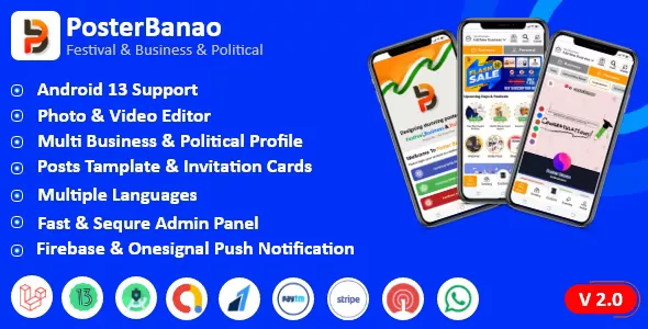Poster Banao v2.0 - Poster Maker, Festival & Business & Political, AdBanao Clone Poster Maker App