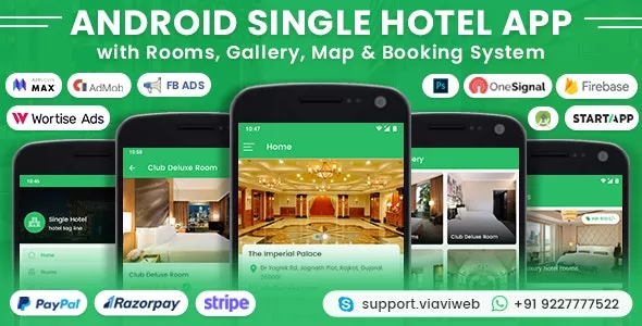 Android Single Hotel Application with Rooms, Gallery, Map & Booking System v6.0